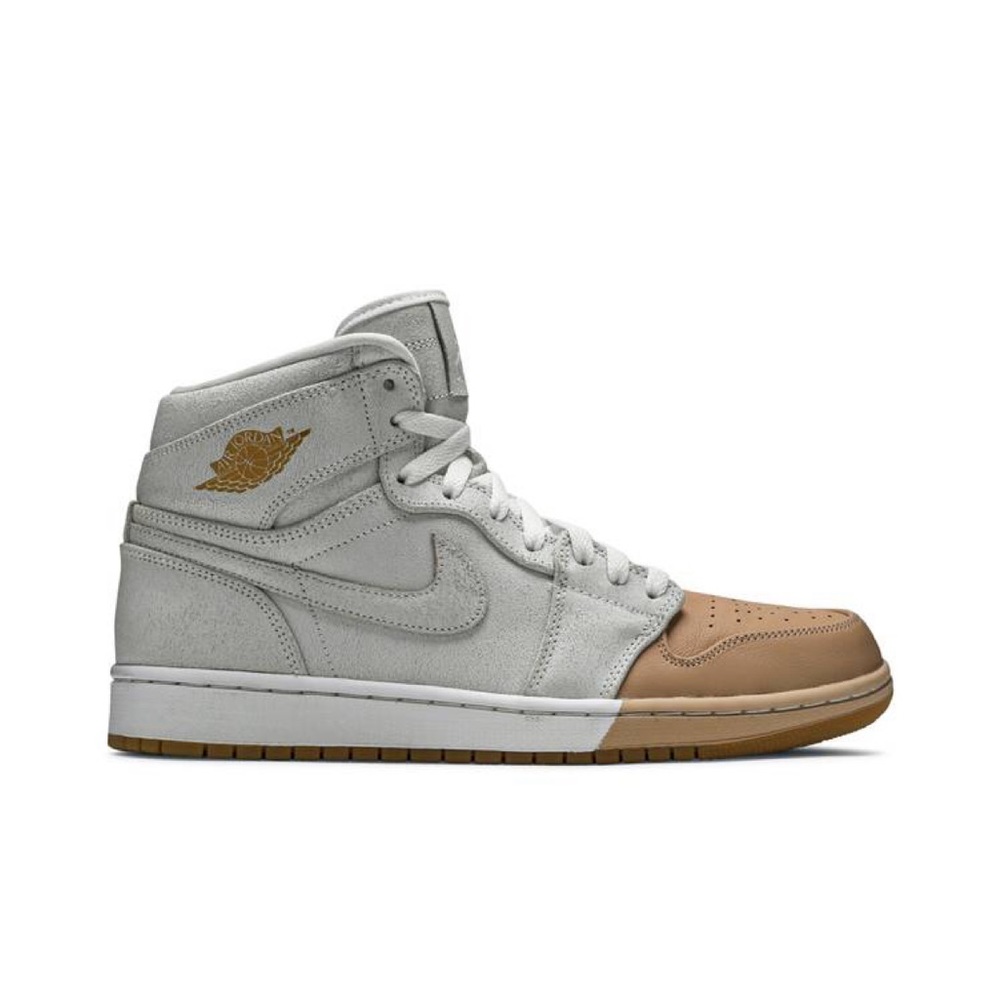 Air Jordan 1 Retro High Premium in White/Metallic Gold